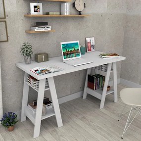 Mesa Mesinha Escrivaninha Cavalete Home Office Branco