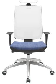 Cadeira Office Brizza Tela Branca Com Encosto Assento Concept Báltico Autocompensador 126cm - 63254 Sun House