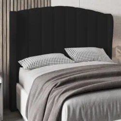 Cabeceira Casal Cama Box 140cm Glenda Z04 Veludo Preto - Mpozenato