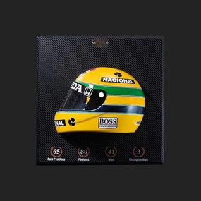 Quadro 3D Decorativo Helmet F1 SN 1988 Amarelo - Gran Belo