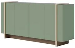 Balcão Aparador Buffet 4 Portas 160cm Barcelona C05 Hortelã/Amêndoa -