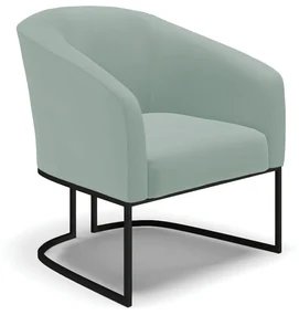 Poltrona Decorativa Industrial Preto Stella CotelĂŞ Int/Veludo Menta D03 - D'Rossi