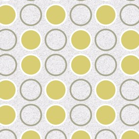 Papel de parede adesivo círculos amarelo e cinza
