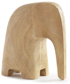 Escultura Decorativa Elefante em Poliresina Madeira 12x6 cm - Indo Decorar