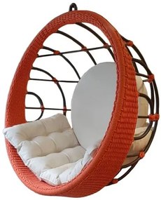 Poltrona Suspensa Bowl em Aluminio Revestida em Corda cor Coral - 53803 Sun House