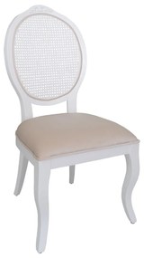 Cadeira Medalhão Lille Palha - Branco - Escolha o Tecido Provençal Kleiner