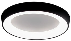 Plafon Led Sobrepor Redondo 33,6w Preto Luz Amarela Apollo