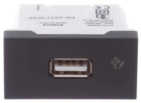 Modulo Tomada Carregador Usb 2.0 Grafite 1a