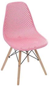Cadeira Eames Colmeia Base em Madeira – Rosa
