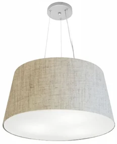 Lustre Pendente Cone Md-4063 Cúpula em Tecido 30/60x50cm Rustico Bege - Bivolt