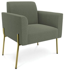 Poltrona Sala de Estar Pé Ferro Dourado Marisa Bouclê Pistache D03 - D'Rossi