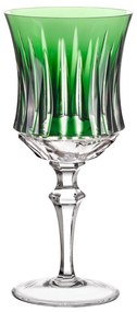 Taça de Cristal Lapidado Artesanal p/ Água - Verde Escuro - 66  Verde Escuro - 66