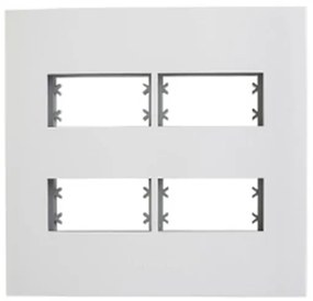 Placa Com Suporte 4x4 4 Modulos Branco Inova Pro