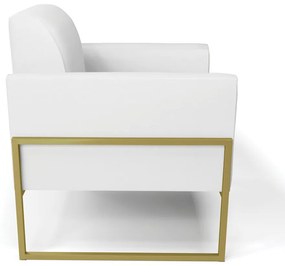 Poltrona Base Industrial Alta Dourado Marisa Corino Branco D03 - D'Rossi