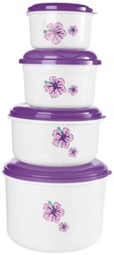 Kit Potes Hibisco para Mantimentos 4 Peças
