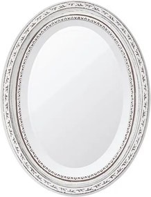 Espelho Oval Bisotê Branco Provençal Pequeno