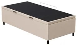 Base para Cama Box Baú Solteiro 88x188cm Hit Z04 Suede Bege - Mpozenat