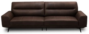 Sofá Decorativo Ashton 3 Lugares Sala de estar 236cm Pés em Aço Couro Marrom Chocolate G88 - Gran Belo