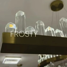 Pendente Frosty Linear 120X4,7X17Cm Led 46W 3000K Bivolt Dourado Escov...