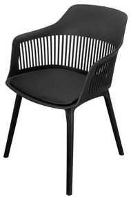 Cadeira Cooper em Polipropileno Preto com Almofada no Assento - 68723 Sun House