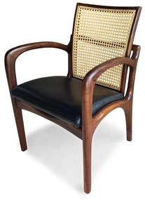 Cadeira com Braço VK Palhinha Indiana Madeira Maciça Eucalipto Design by Vladimir Kagan