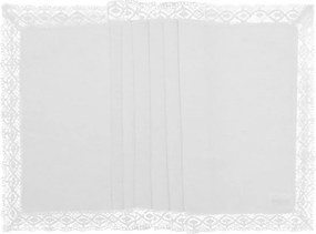 Trilho De Linho Lyor Com Borda De Crochê Branco 140X40Cm