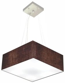 Lustre Pendente Quadrado Vivare Md-4196 Cúpula em Tecido 15/45x45cm - Bivolt