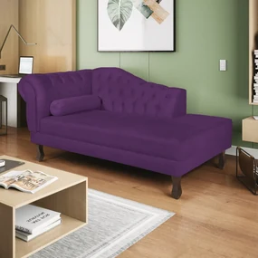 Recamier Diana 160cm Lado Direito Suede Roxo - ADJ Decor