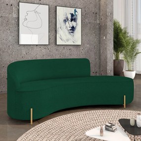 Sofá 4 Lugares Orgânico 220cm Pé Dourado Morgan Bouclê Verde D03 - D'Rossi