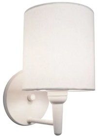Arandela Cilíndrica Vivare Md-2009 Base Branco Cúpula em Tecido - Bivolt