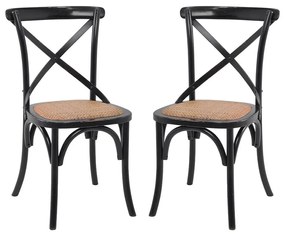 Conjunto 02 Cadeiras de Jantar Paris com Rattan - Wood Prime AM 20019