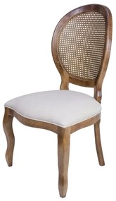 Cadeira de Jantar Medalhão Lisa Sem Braço Palha - Wood Prime 38017