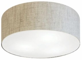 Plafon Cilíndrico Md-3047 Cúpula em Tecido 45x15cm Rústico Bege - Bivolt