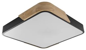 Plafon Led De Sobrepor Madeira Metal 96W - PRETO