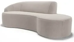 Sofá Living 3 Lugares 260cm Braço Esquerdo Mozart D06 Bouclê Bege - M