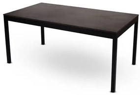 Mesa de Jantar Sao Paulo Aco e Madeira Preto Fosco 135cm - 66502 Sun House