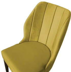 Kit 4 Cadeiras De Jantar Safira Suede Amarelo