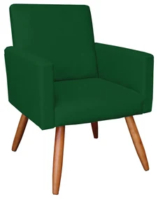 Poltrona Nina Suede Pés Palito Castanho D'Rossi - Verde