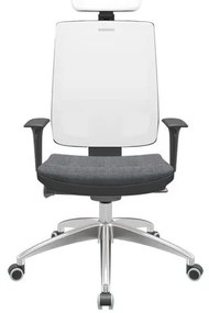 Cadeira Office Brizza Tela Branca Com Encosto Assento Concept Granito Autocompensador 126cm - 63256 Sun House