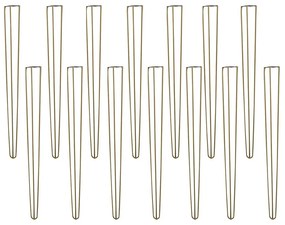 Kit 14 Pés de Metal 90 CM Hairpin Legs Aparador e Mesa de Canto Dourado G41