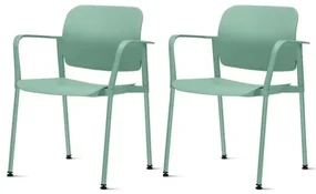Kit 2 Cadeiras Leaf com Bracos Verde - 57396 Sun House