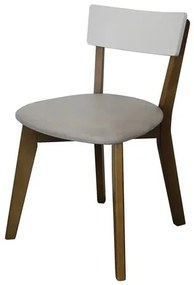 Cadeira Nasa Assento cor Cru Encosto Branco Estrutura Amêndoa - 68049 Sun House