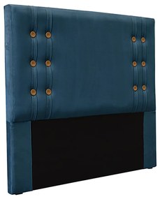 Cabeceira Decorativa Casal 1,40M Kors Veludo Azul Marinho G63 - Gran Belo