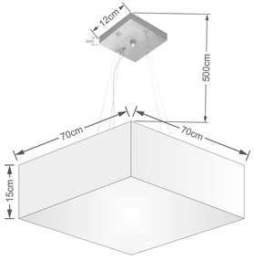 Lustre Pendente Quadrado Café MJ-4137 Para Mesa de Jantar e Estar