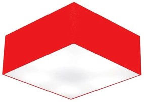 Plafon Quadrado Md-3012 Cúpula em Tecido 21/50x50cm Vermelho - Bivolt