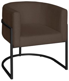 Poltrona Base Industrial Preto Sala de Estar Lety Veludo Chocolate S05 - D'Rossi