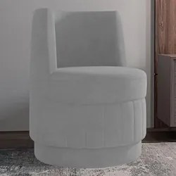 Kit 2 Poltronas Giratória Decorativa para Sala Isa K04 Veludo Cinza -