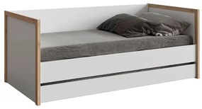 Cama com Encosto Wood Designer CC - Branco com Carvalho Treviso