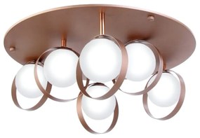 Plafon Aro Ø60X23Cm Metal E Globo Ø10Cm 06Xg9 |Old Artisan Plf-5516 (CAFÉ, AMBAR)