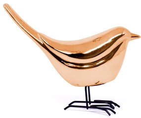 Pássaro Decorativo em Cerâmica Rosê 9x9x5 cm - D'Rossi